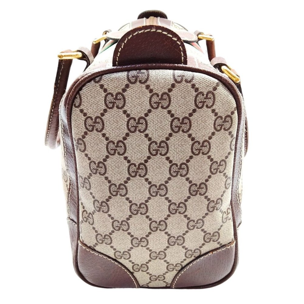 565315G V Gucci Satchel Bag Sherry Line Brown PVC - Picture 2 of 9